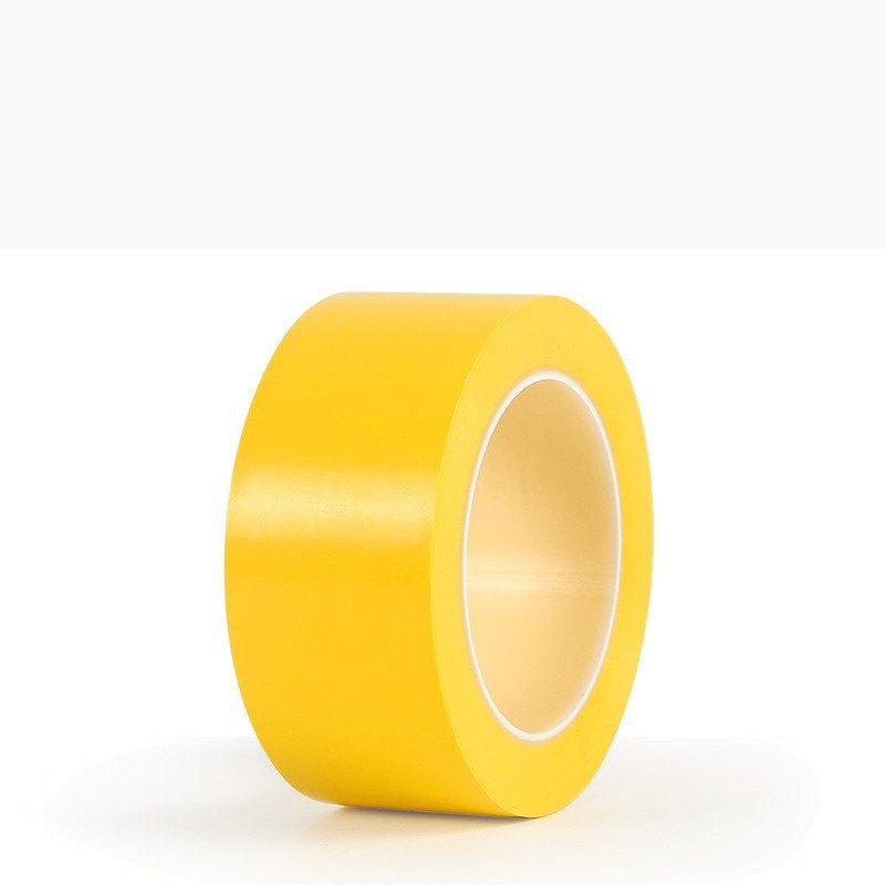Solid yellow PVC vinyl floor marking tape roll, 0.13 mm